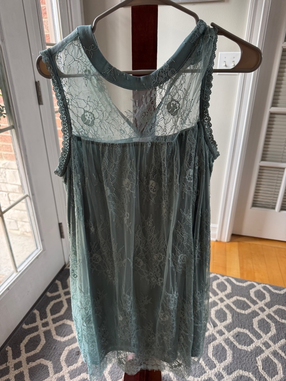 Xhilaration Sage Green Lace Mini Dress XL